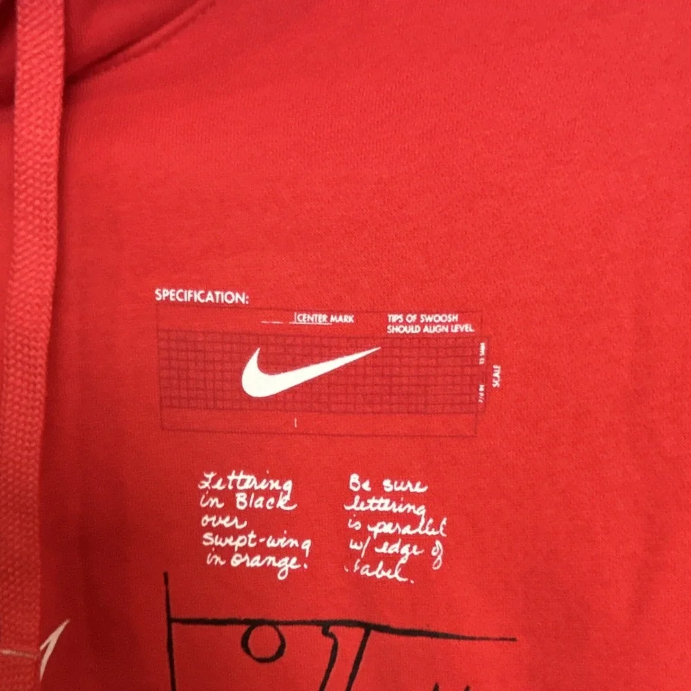 Nike‎ Red Polka Dot Graphic Print Hoodie Pullover Streetwear Casual Size Small